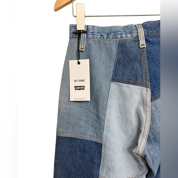 NWT Re/Done X Levi’s Amina Muaddi Patchwork Jean Indigo Size 26 - Picture 16 of 16